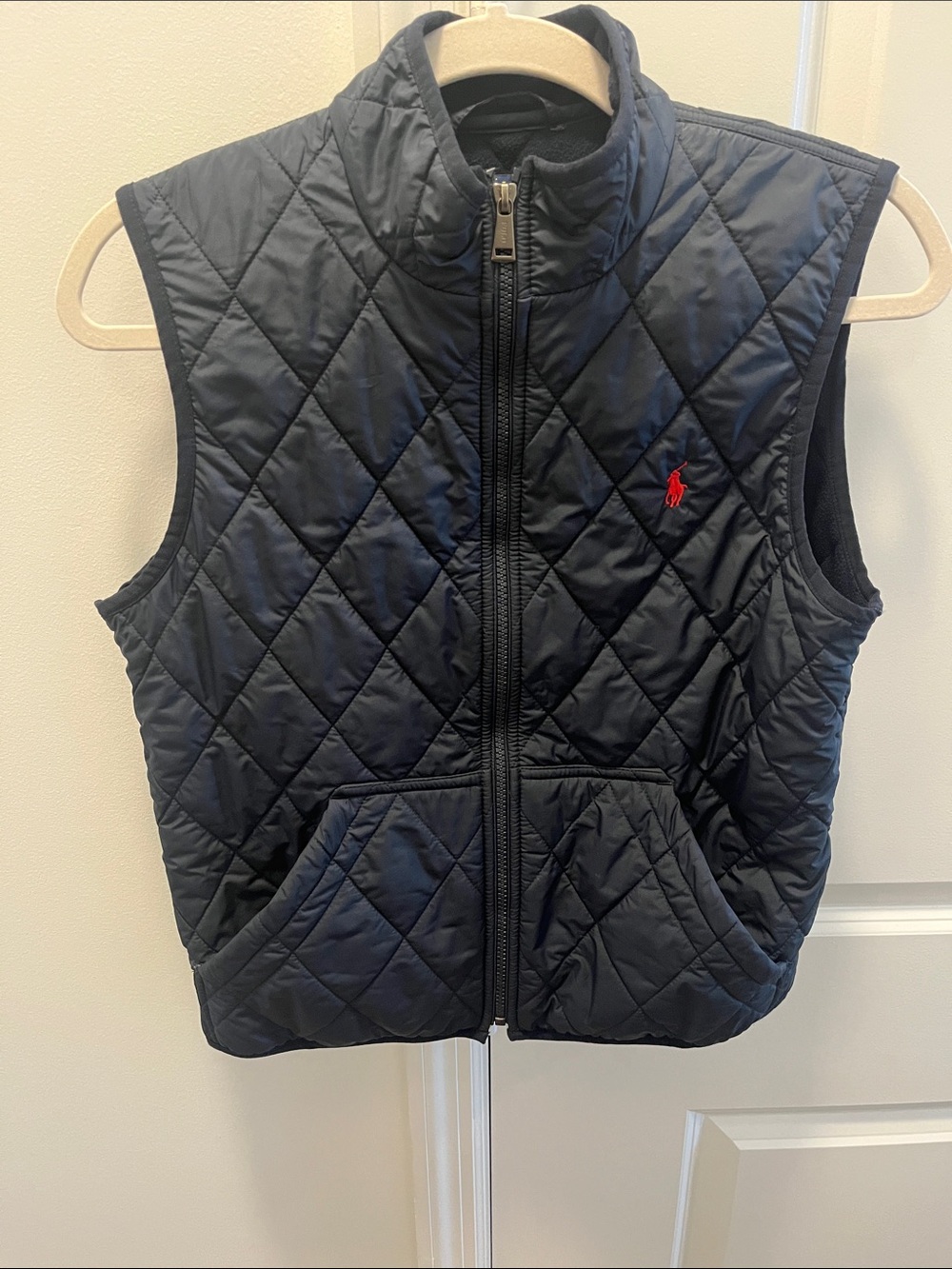Ralph Lauren Navy Quilted Vest with Red Pony Logo